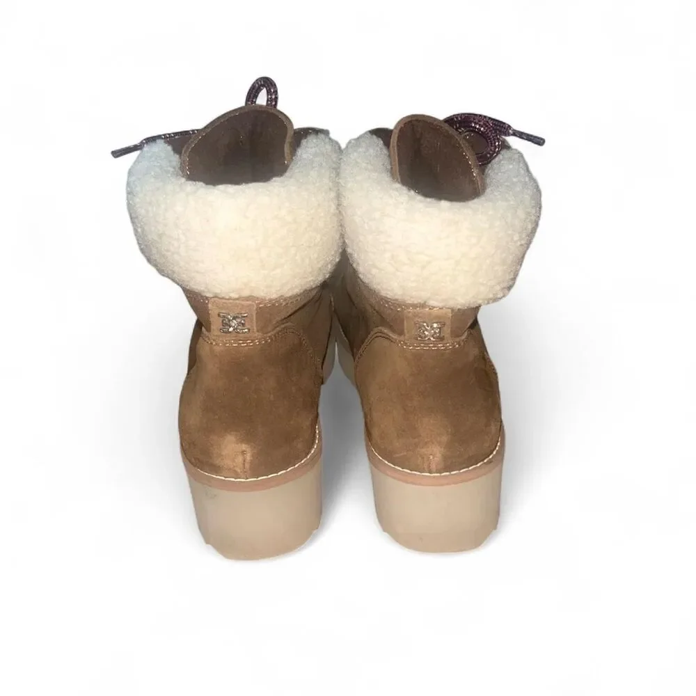 Sam Edelman Women's Franc Hiker Boots with Shearling Lining SZ 9